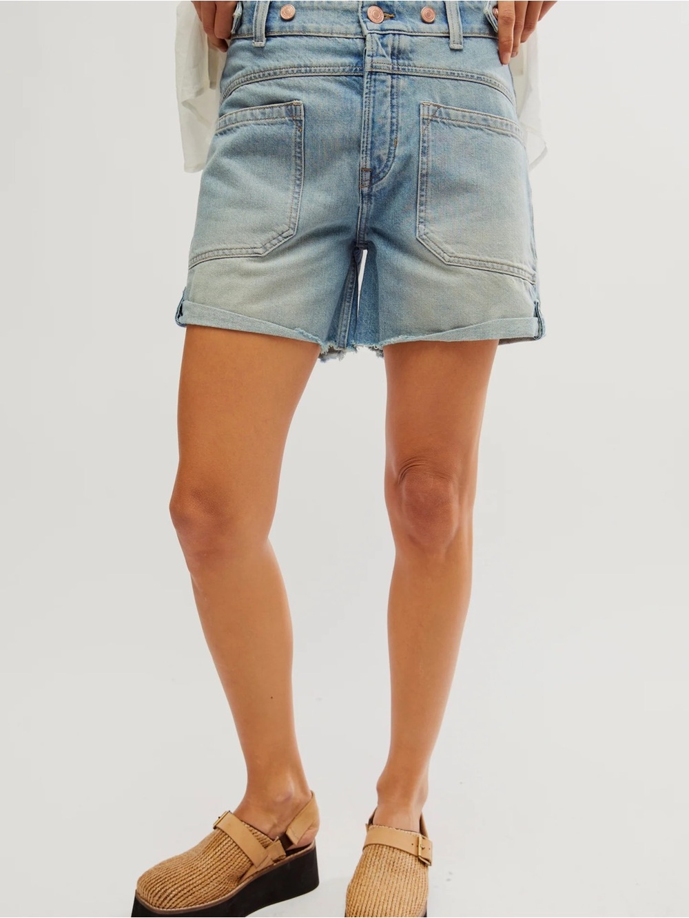 Light Wash Denim Shorts - Free People Palmer Shorts
